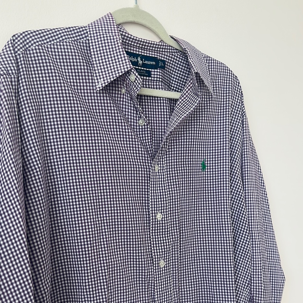 Ralph Lauren Men's Purple Checkered Shirt